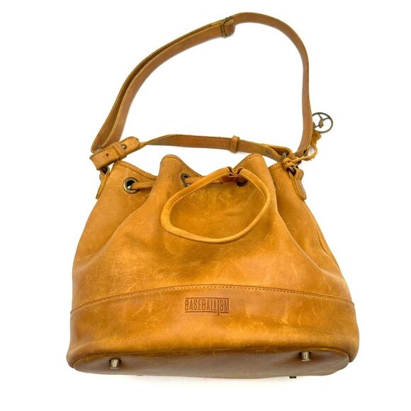 BASEBALLISM VINTAGE Look - authentic genuine leather bucket crossbody handbag - Picture 13 of 14